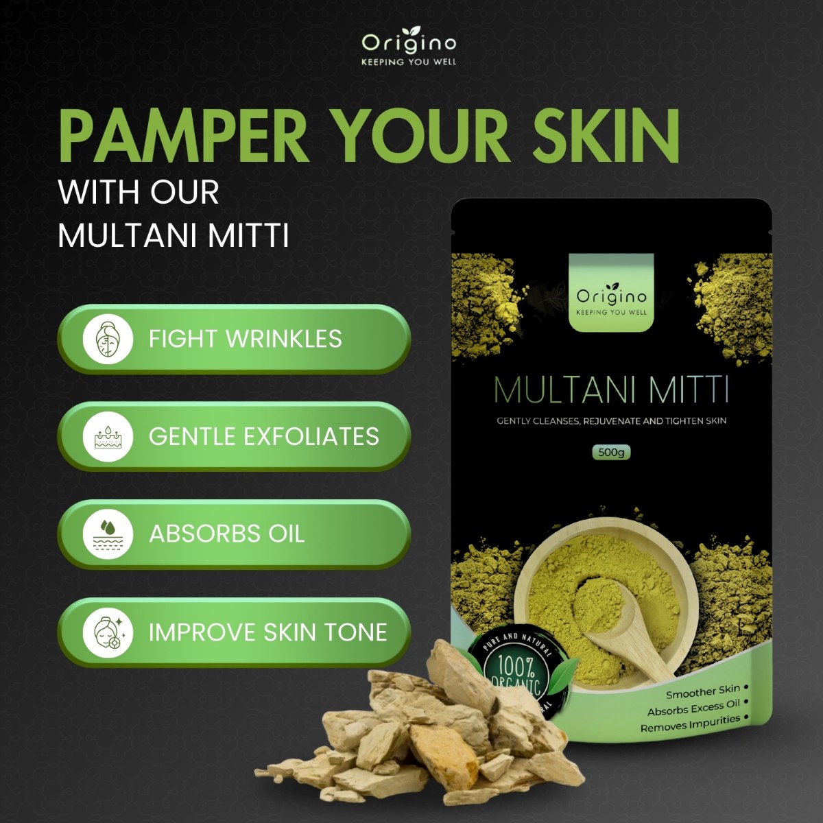 Multani Mitti (500g) - Organic Skin Treatment — image 2