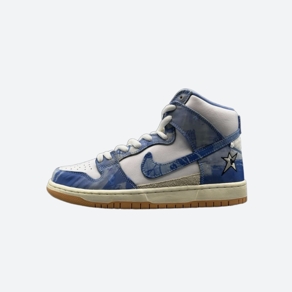 Nike Dunk High-Top Sneaker with Blue & White Pattern